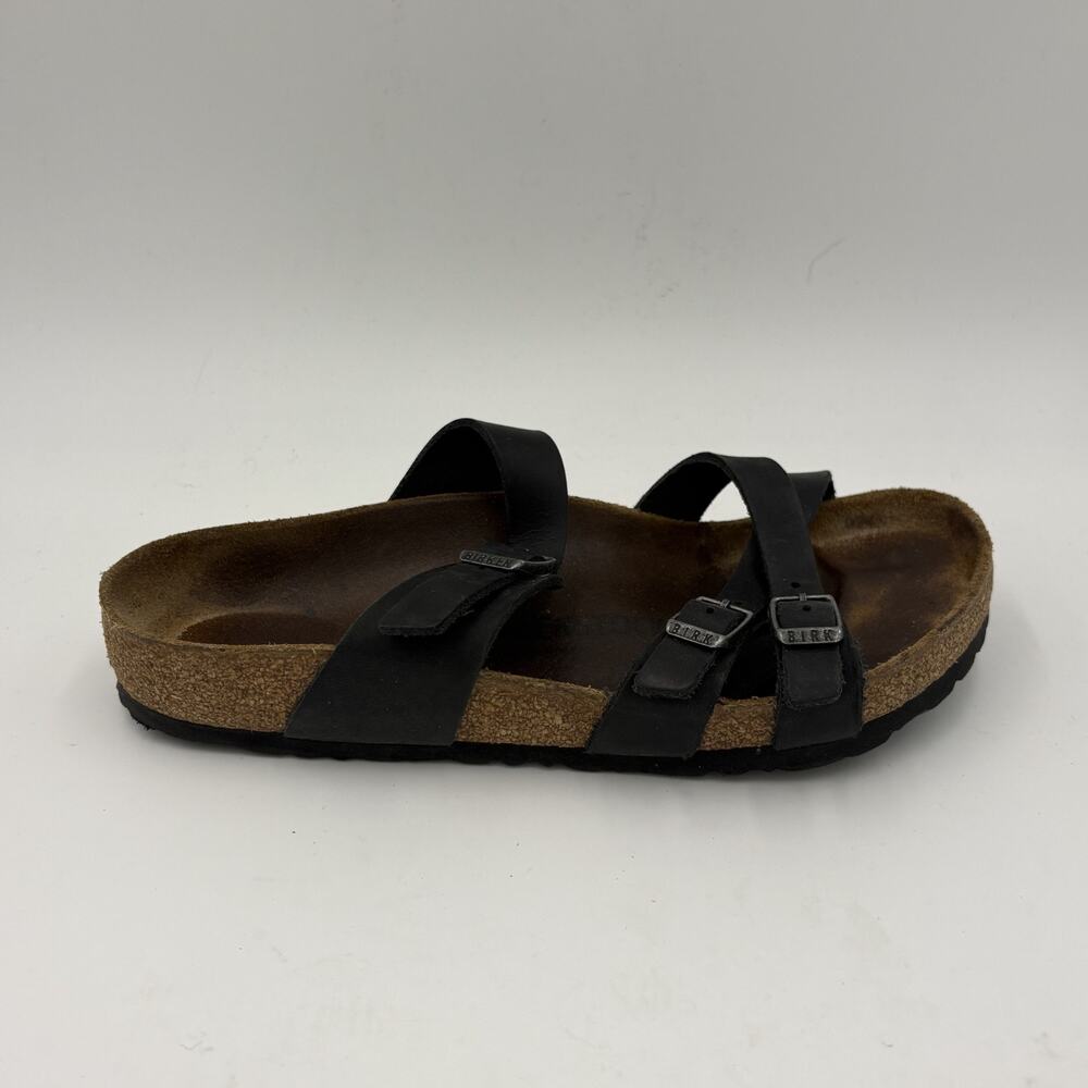 Birkenstocks Arizona Women's Size EU 38 US 7.5 Black Strap Cork Footbed Sandals